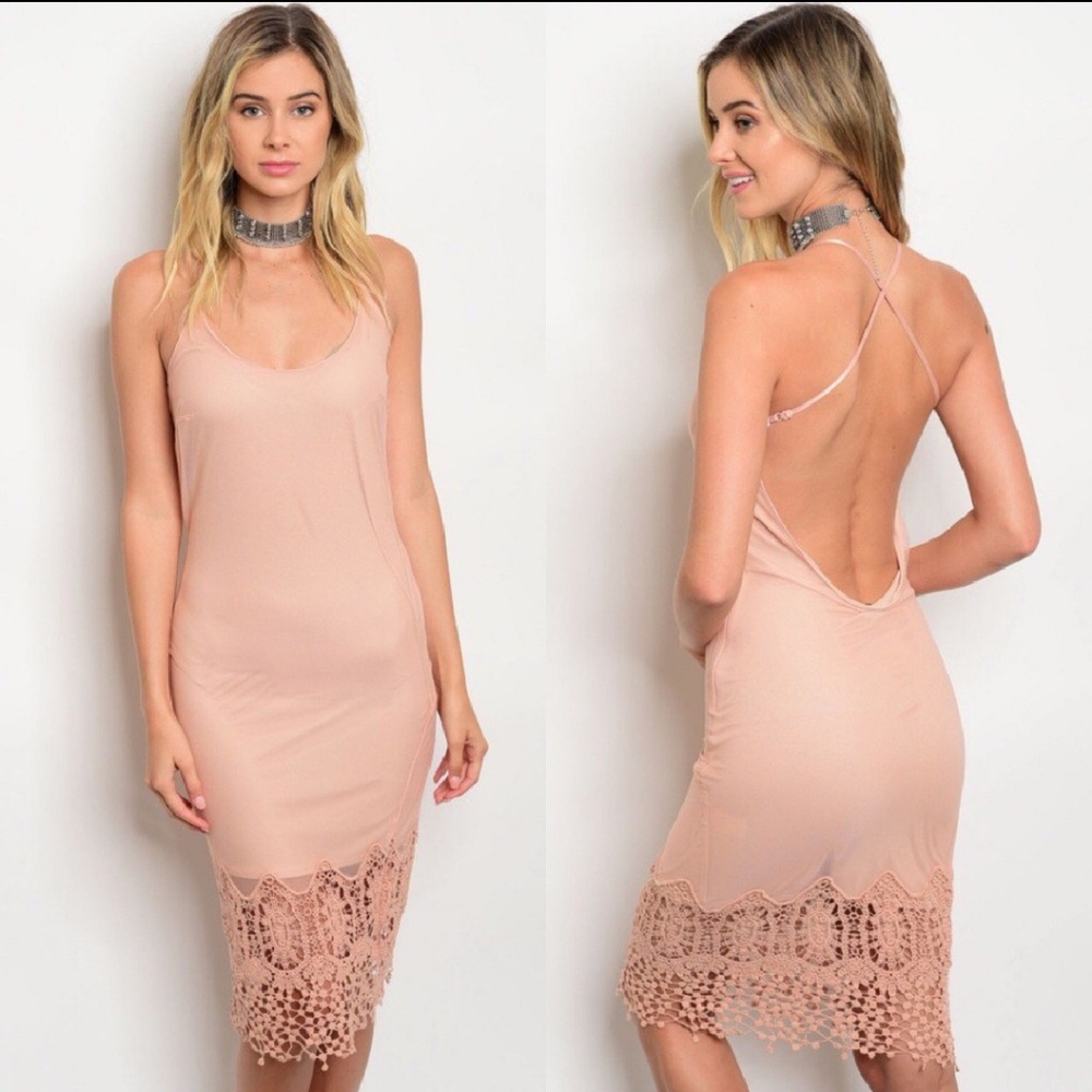 New with Tags! Blanc Peach Backless Dress